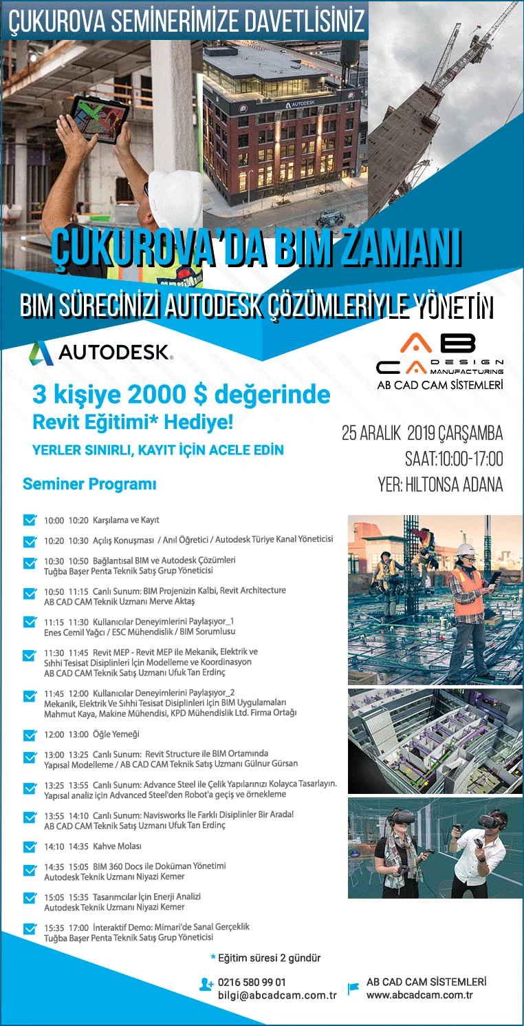 Çukurova'da BIM Zamanı — Autodesk / AB CAD CAM, Adana